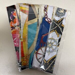 Colorful Nautical and Floral Patterned Bag Scarves